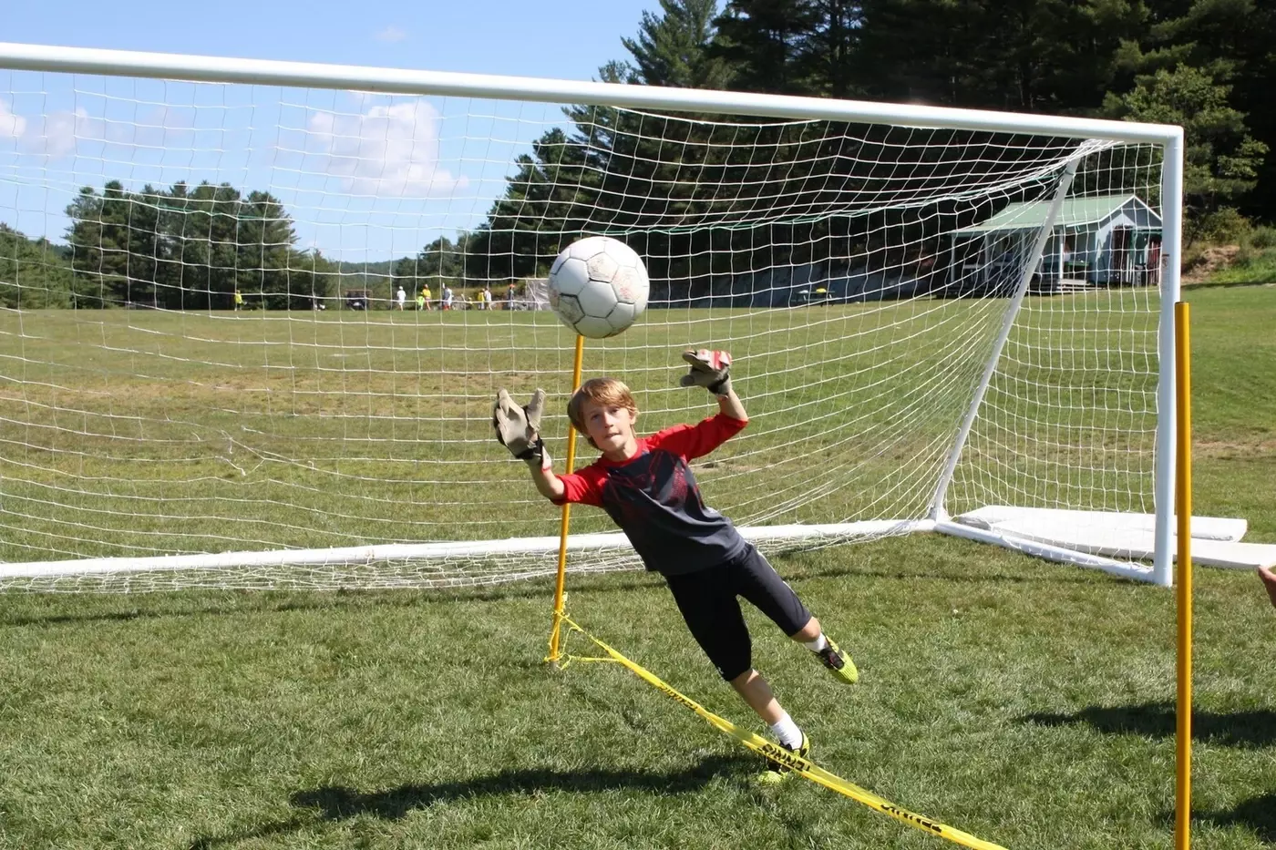 a goalie making a save
