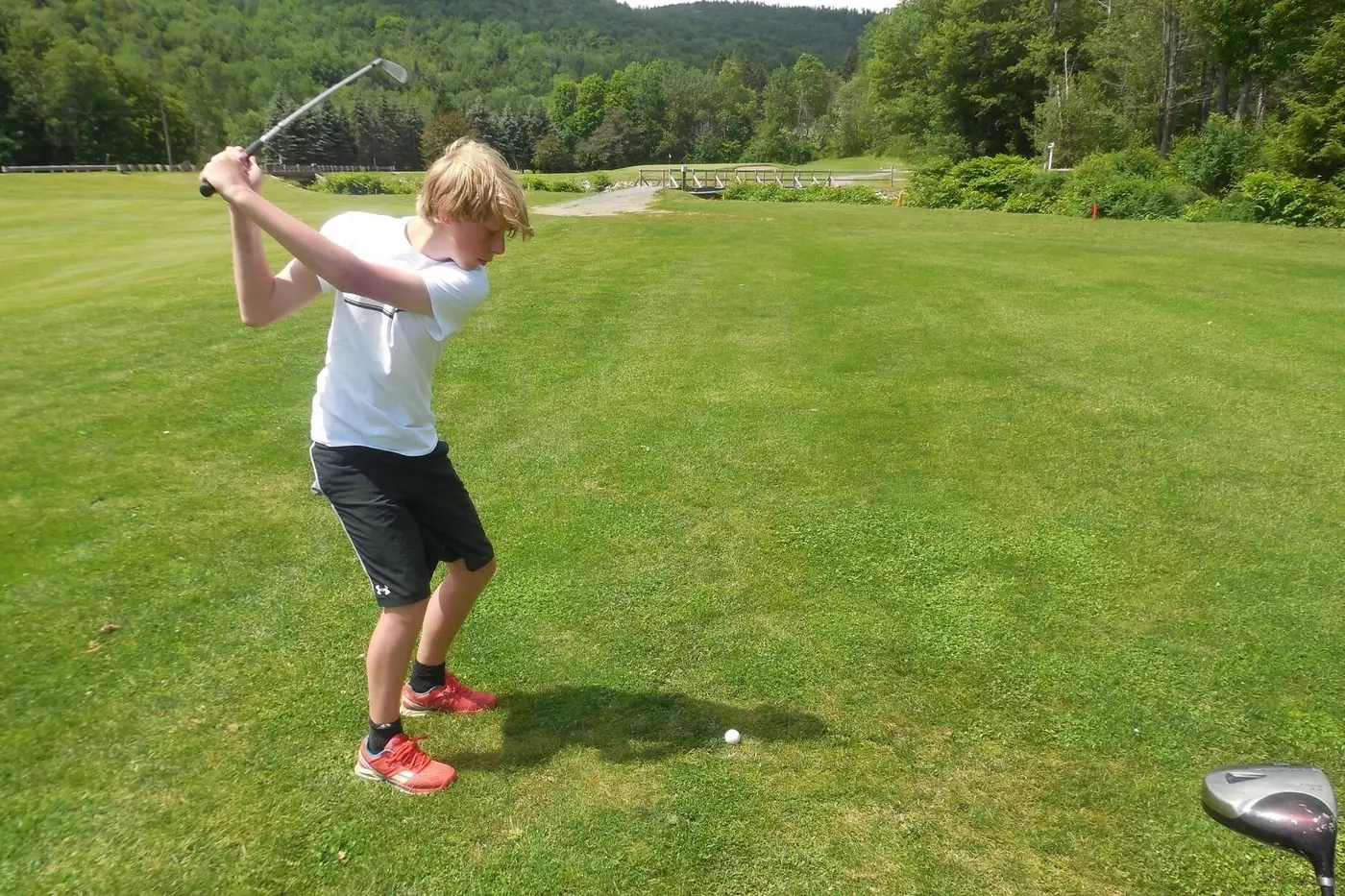 A Windridge junior golf camper at the Northfield Country Club in Vermont