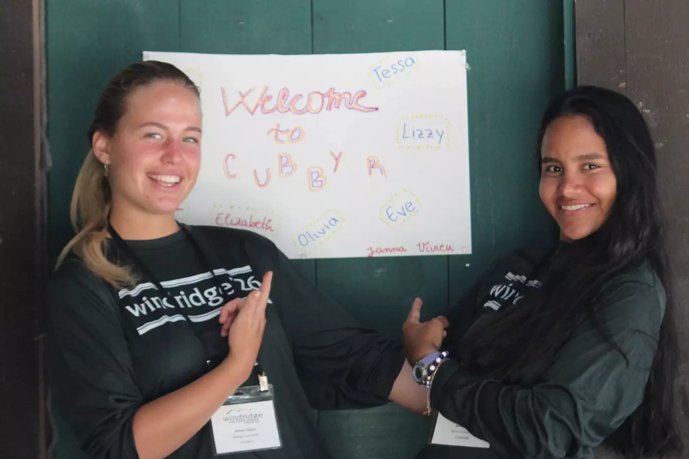 Counselors welcome campers to Cubby, their cabin at Windridge summer camp in Vermont