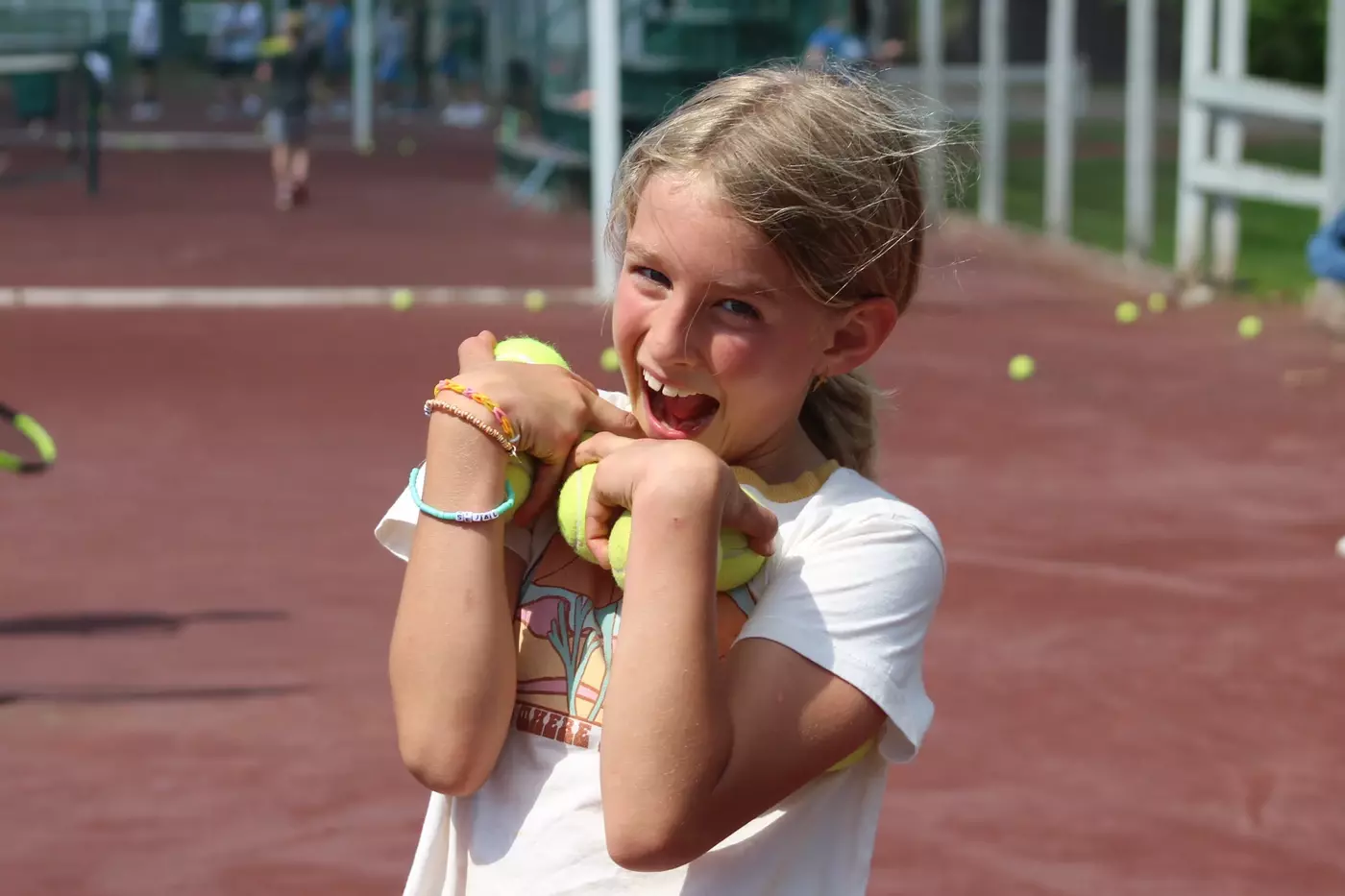 A Windridge camper with tennis balls