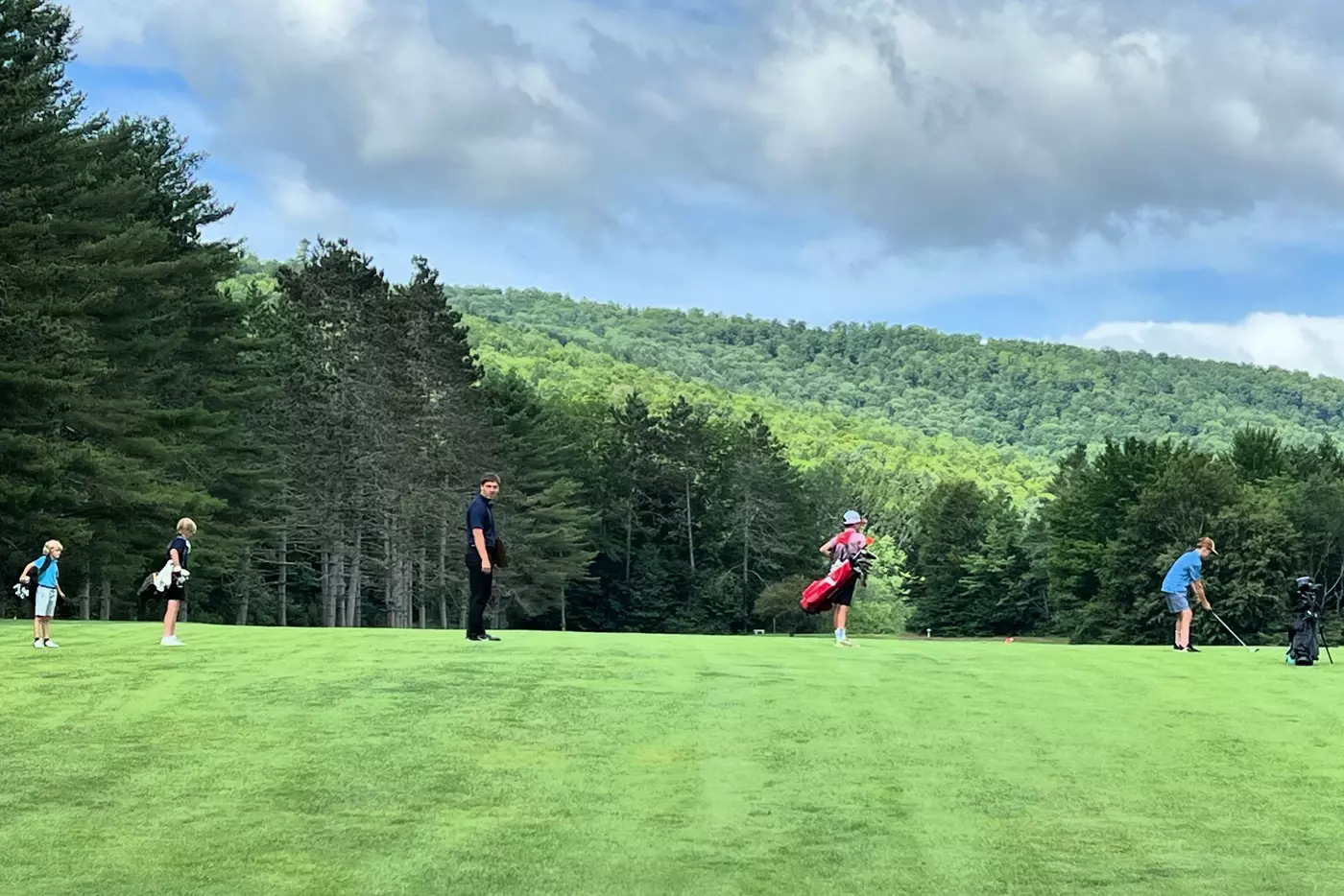 Windridge junior golf campers playing at Northfield Country Club in Vermont.