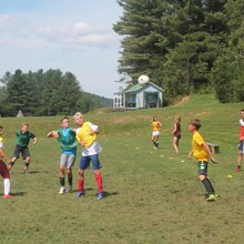 campers playing soccer