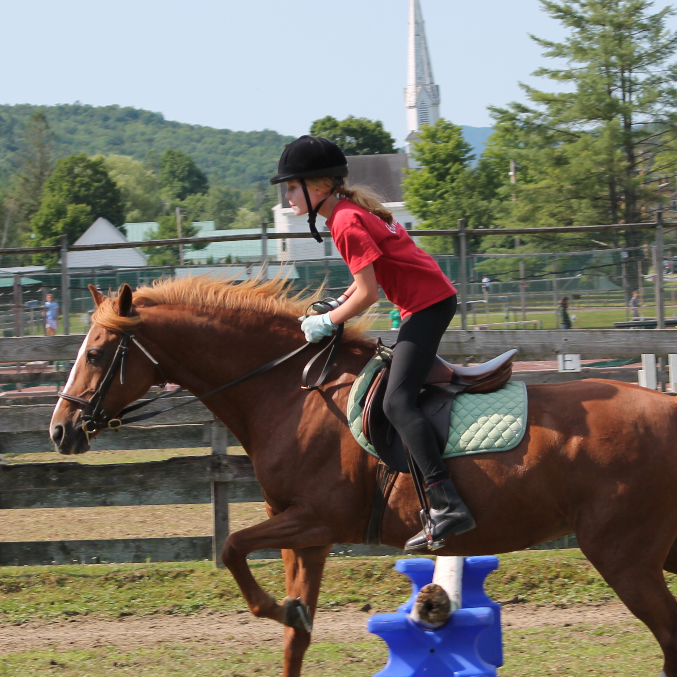 Two Windridge campers enjoying the view of Vermont