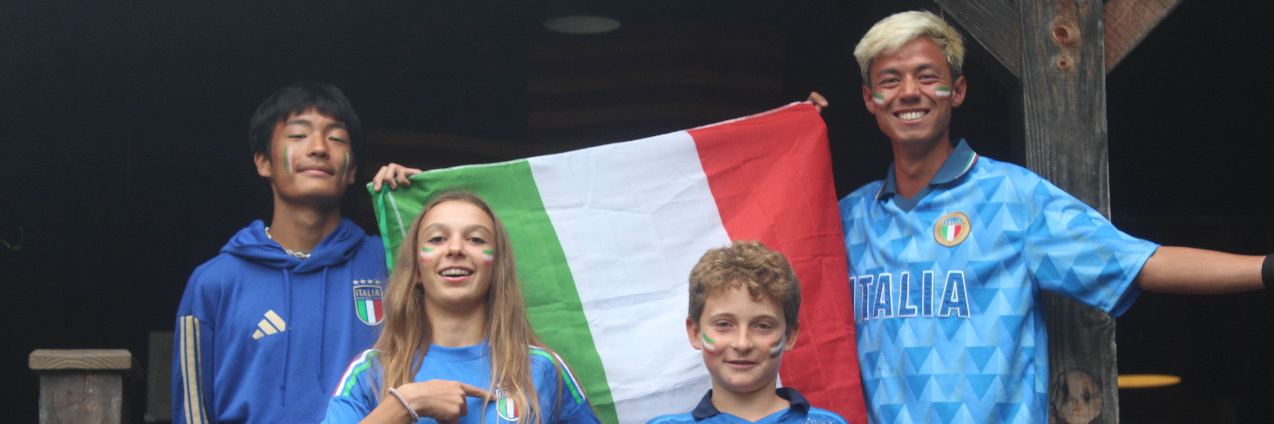 Campers representing Italiy on Twin Night at camp